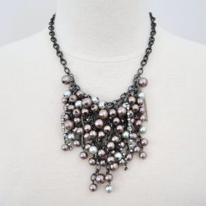 SIMPLY VERA WANG pearl drops beaded bib necklace